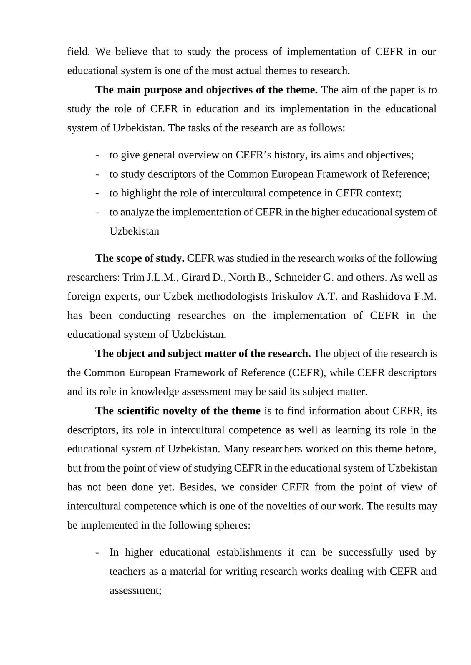 The Common European Framework of Reference (CEFR), its aims and objectives 3
