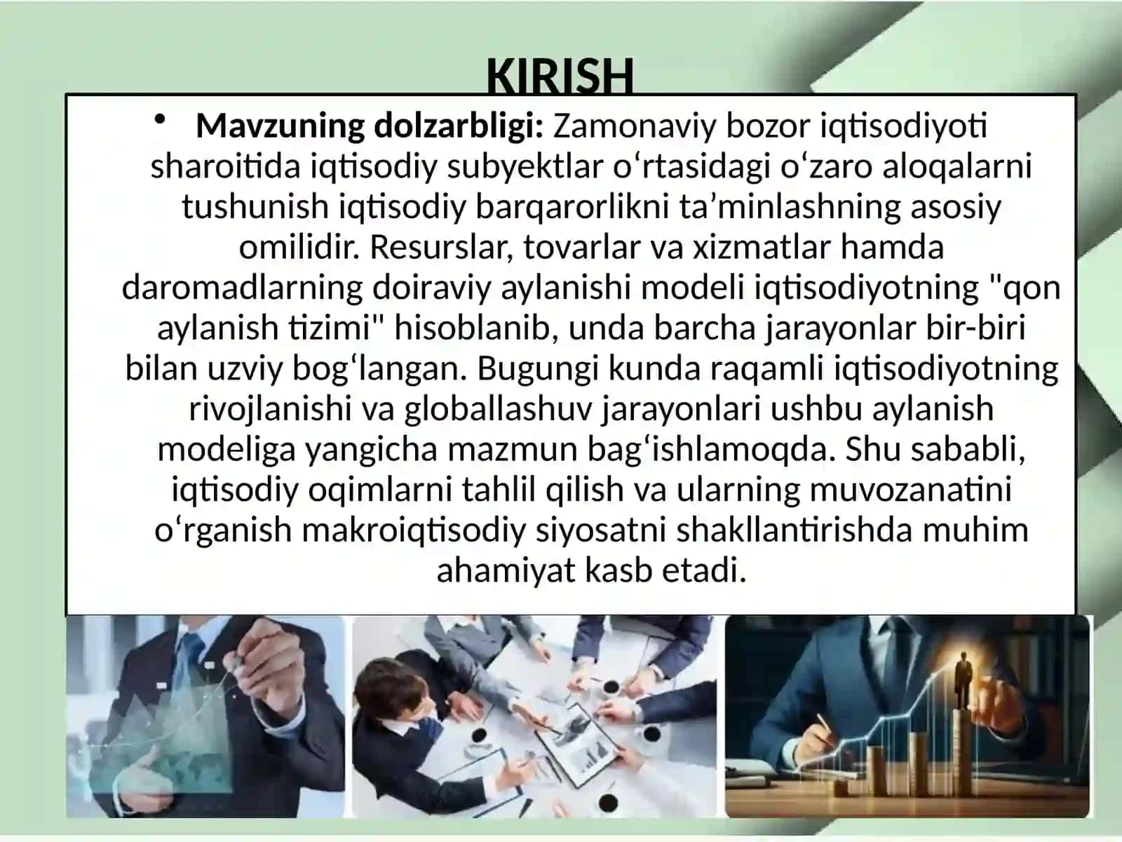 RESURSLAR, TOVARLAR VA XIZMATLAR HAMDA DAROMADLARNING DOIRAVIY AYLANISHI 3