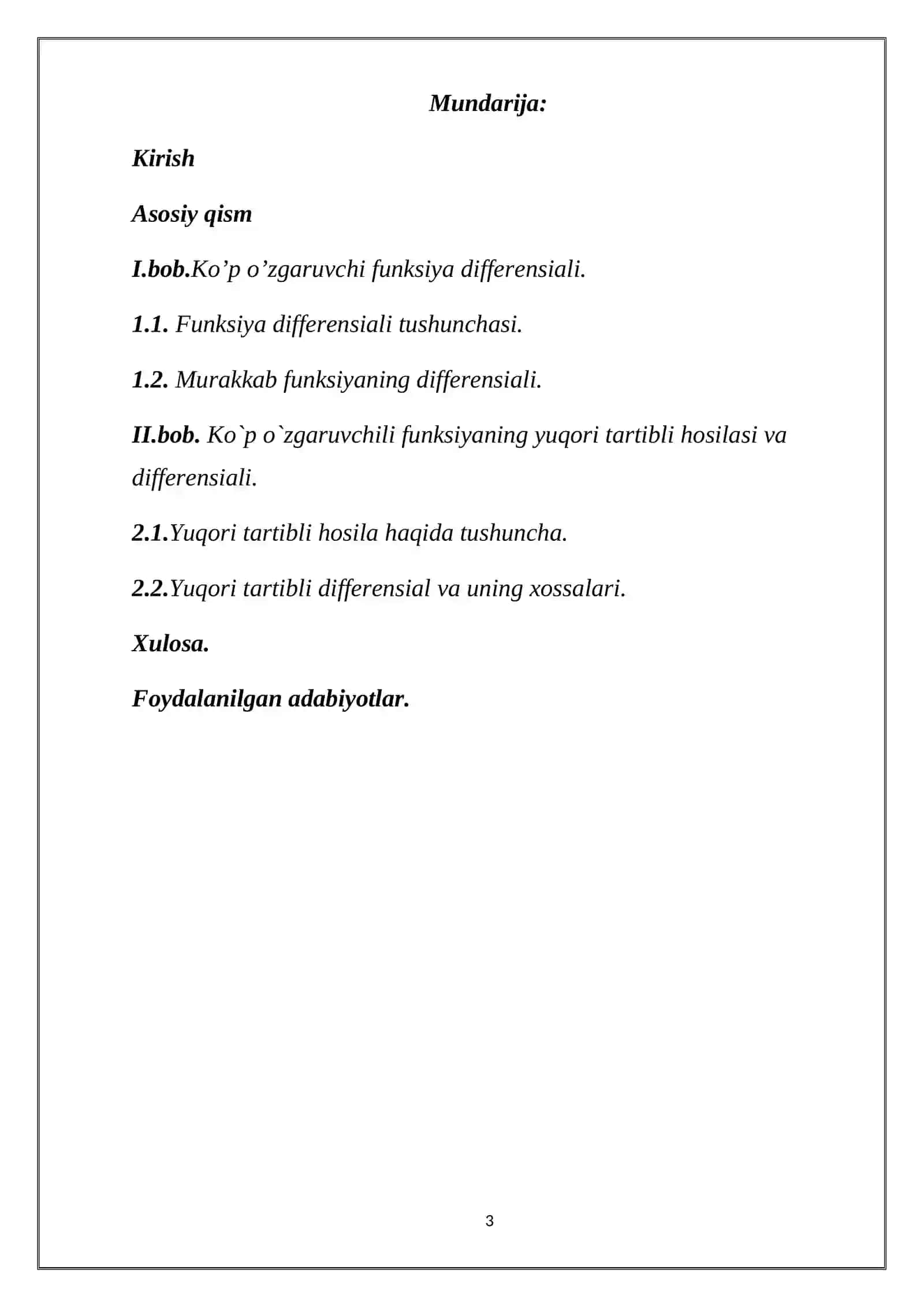 Matematika va informatika ta’lim yo‘nalishi kurs ishi 3