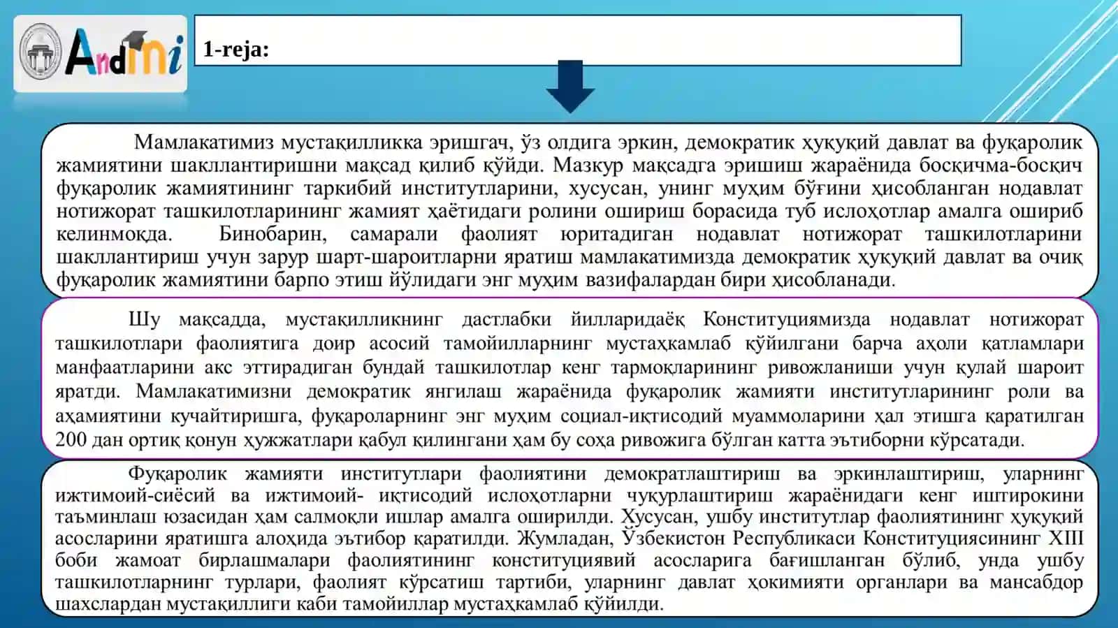 O’zbekistondafuqarolik jamiyati institutlari va mahalliyo’z-o’zini boshqarish 3