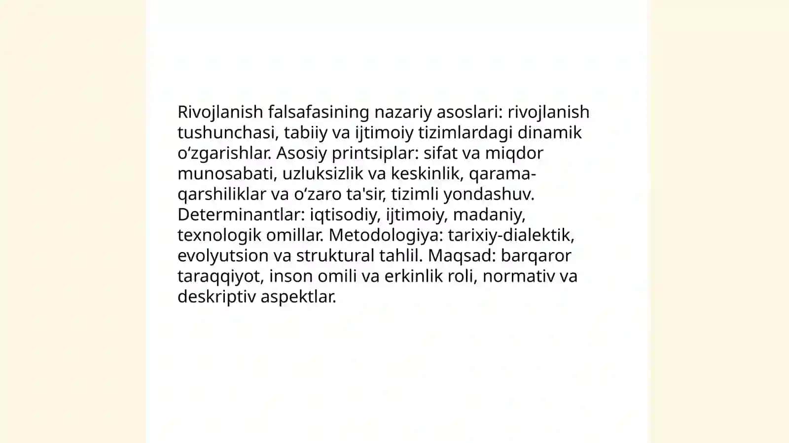 Rivojlanish falsafasi 3