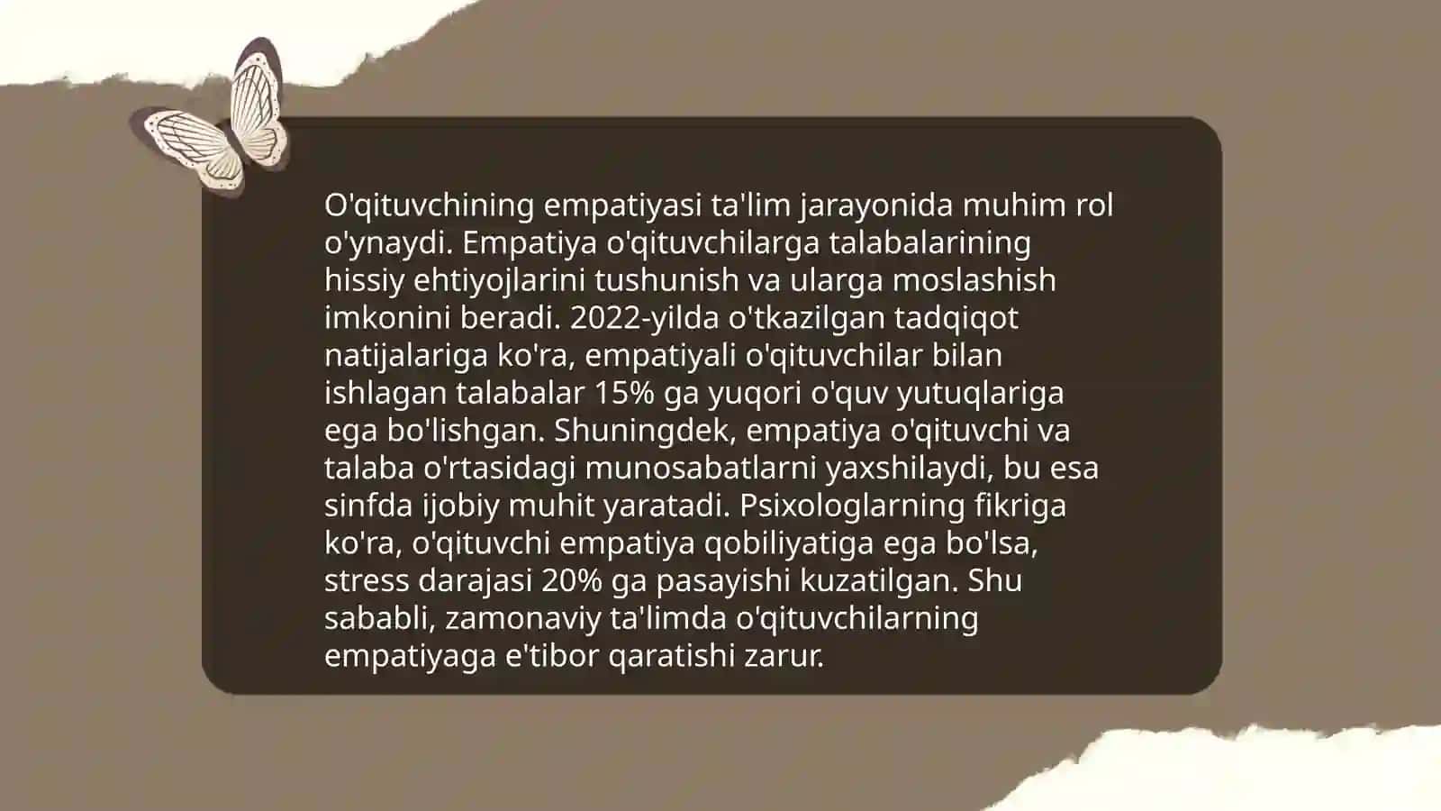 Uzoq muddatli davolanayotgan bolalarni psixologik pedagogik qöllab quvvatlashda o‘qituvchi shaxsi Tolibhonova E‘zoza 3