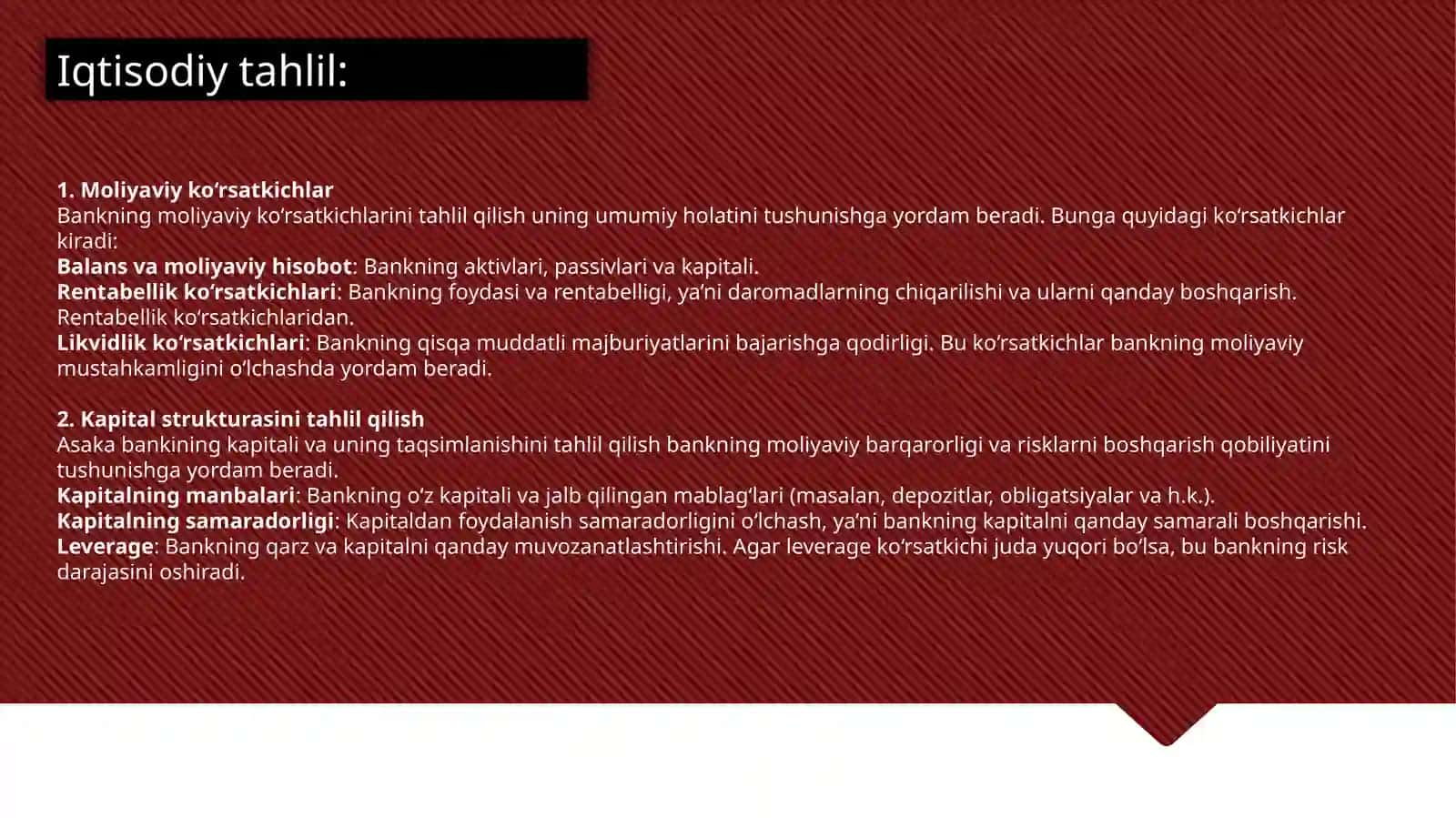 Asaka bankining iqtisodiy va menejment tomonlarining umumiy tahlili. 3