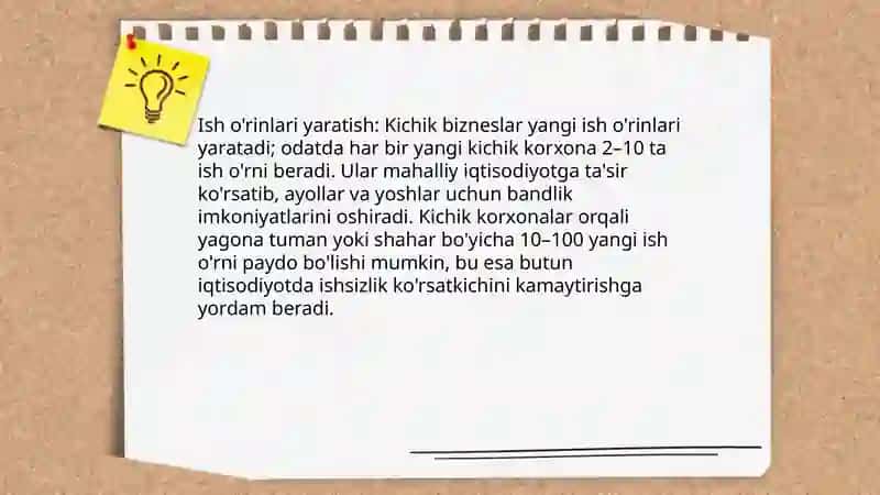 Kichik biznesning foydalari 3