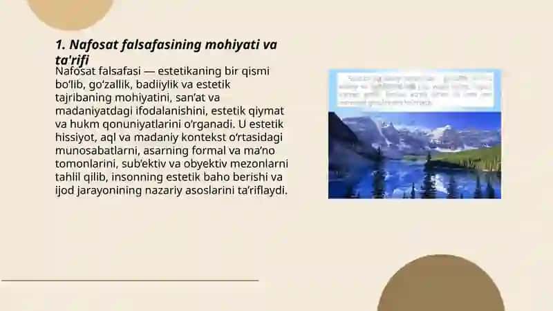 Nafosat falsafasi (estetika) 3