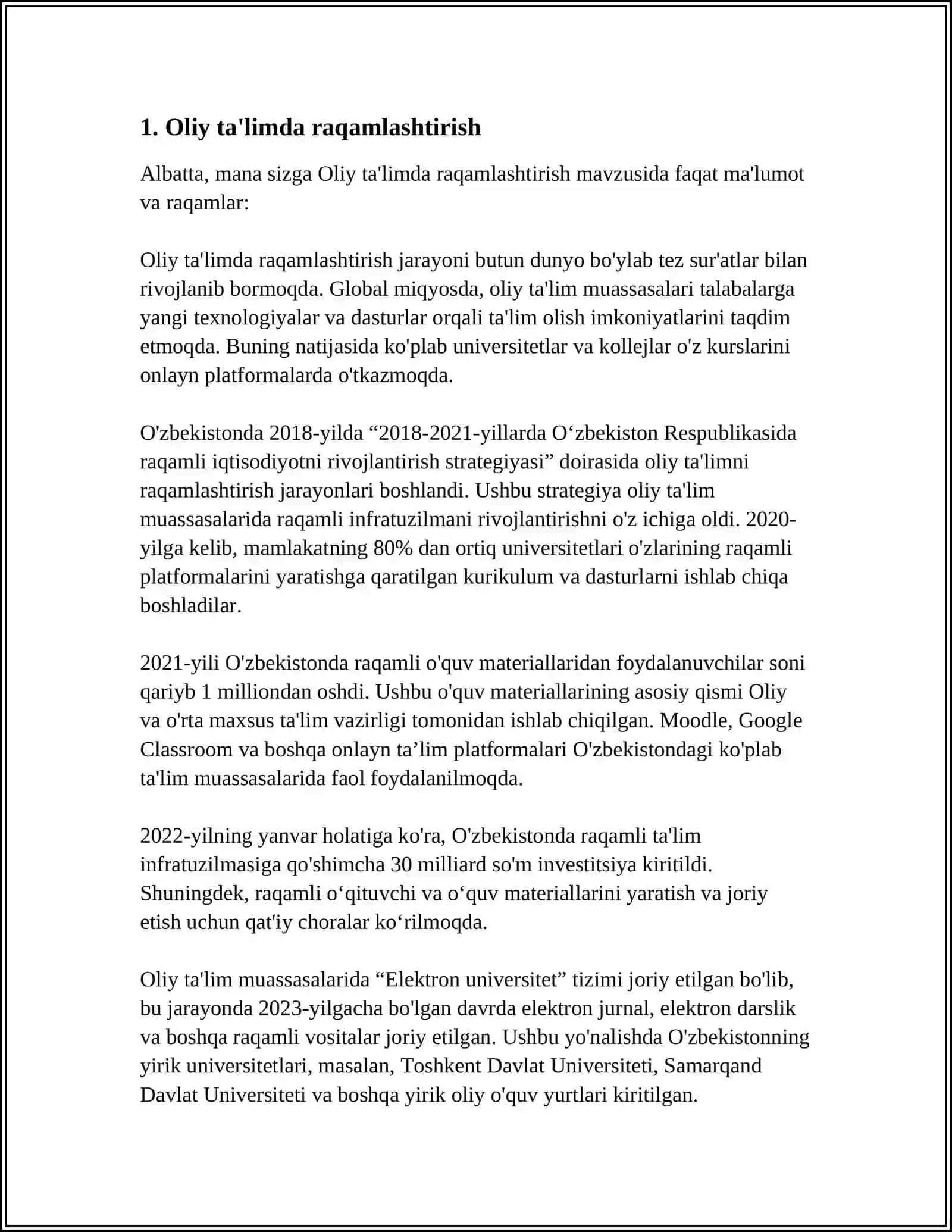 OLIY TA‘LIM SOHASIDAGI ISLOHOTLAR VA UNDAN KO’ZLANGAN MAQSAD 3