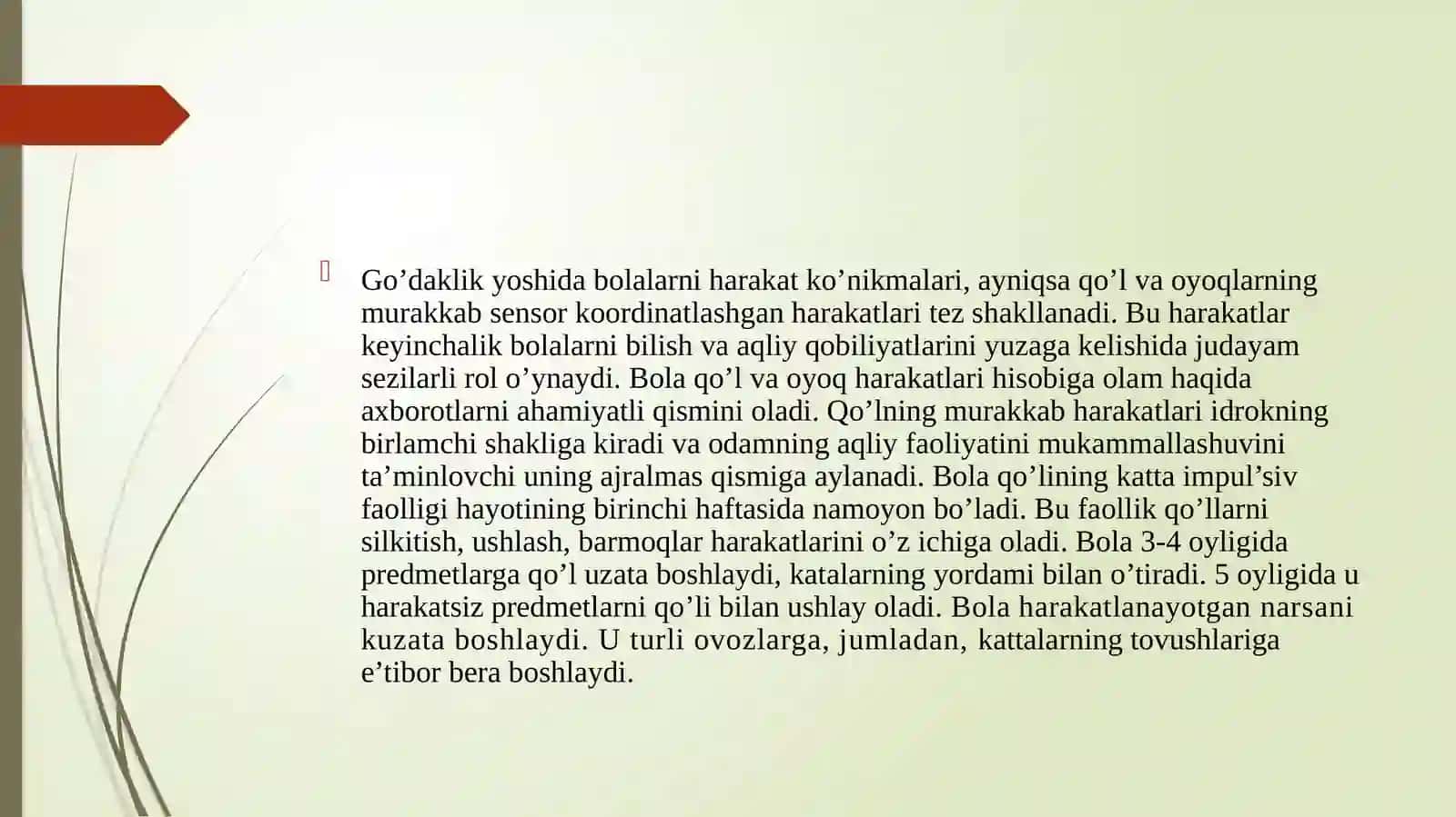 Go’daklik davrining psixologik xususiyatlari 3