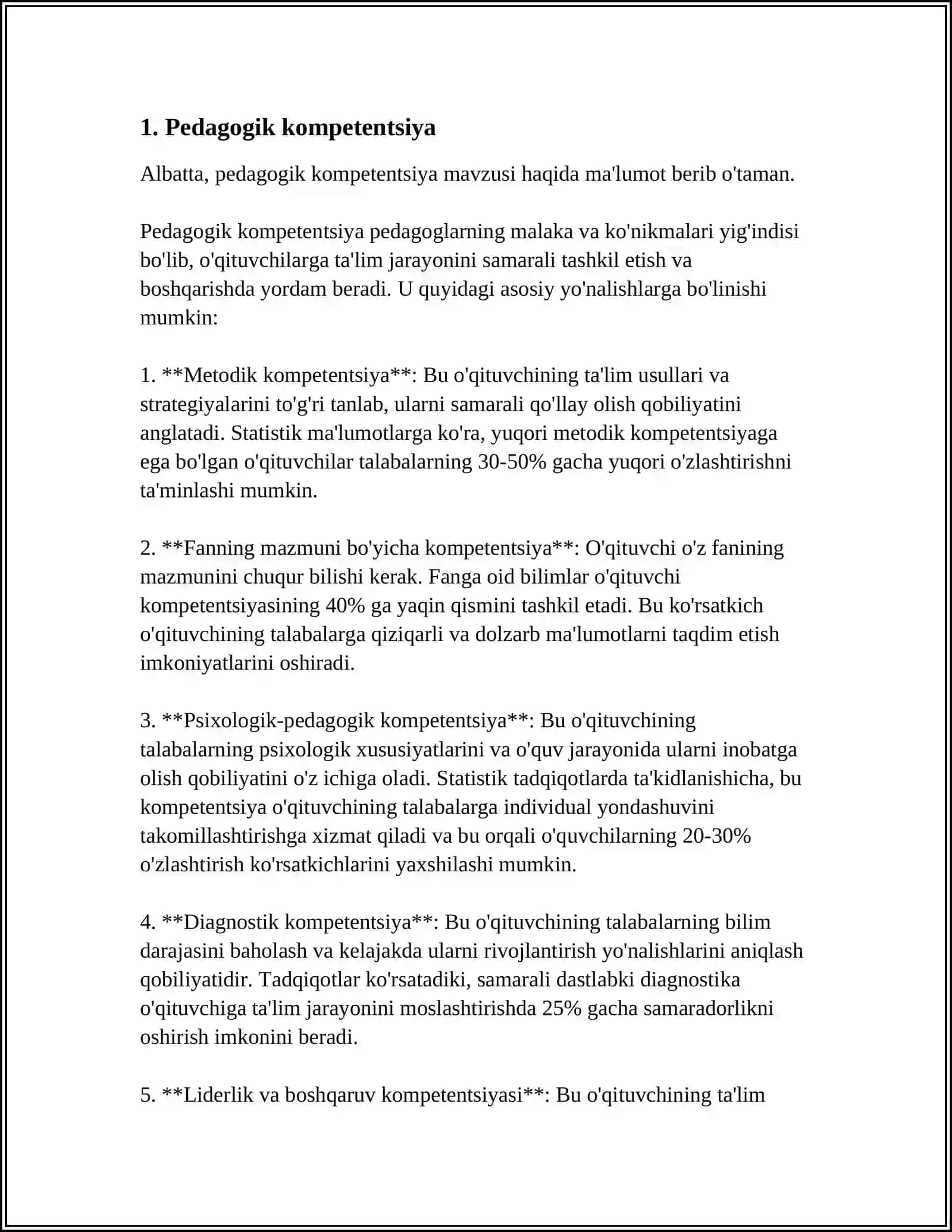 N.V.KUZMINANING ZAMONAVIY ÒQITUVCHI SIFATLARI TASNIFIGA ASOSAN GRAFIK SXEMA TAYYORLASH 3