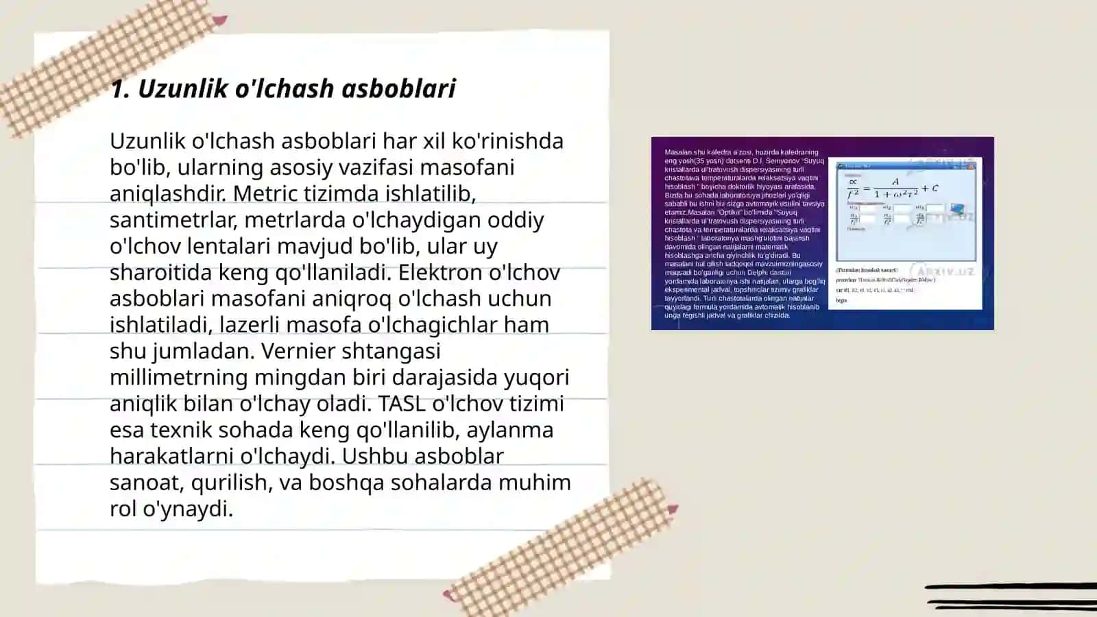 O'lchash vositalarining turlari va sinflanishi 3