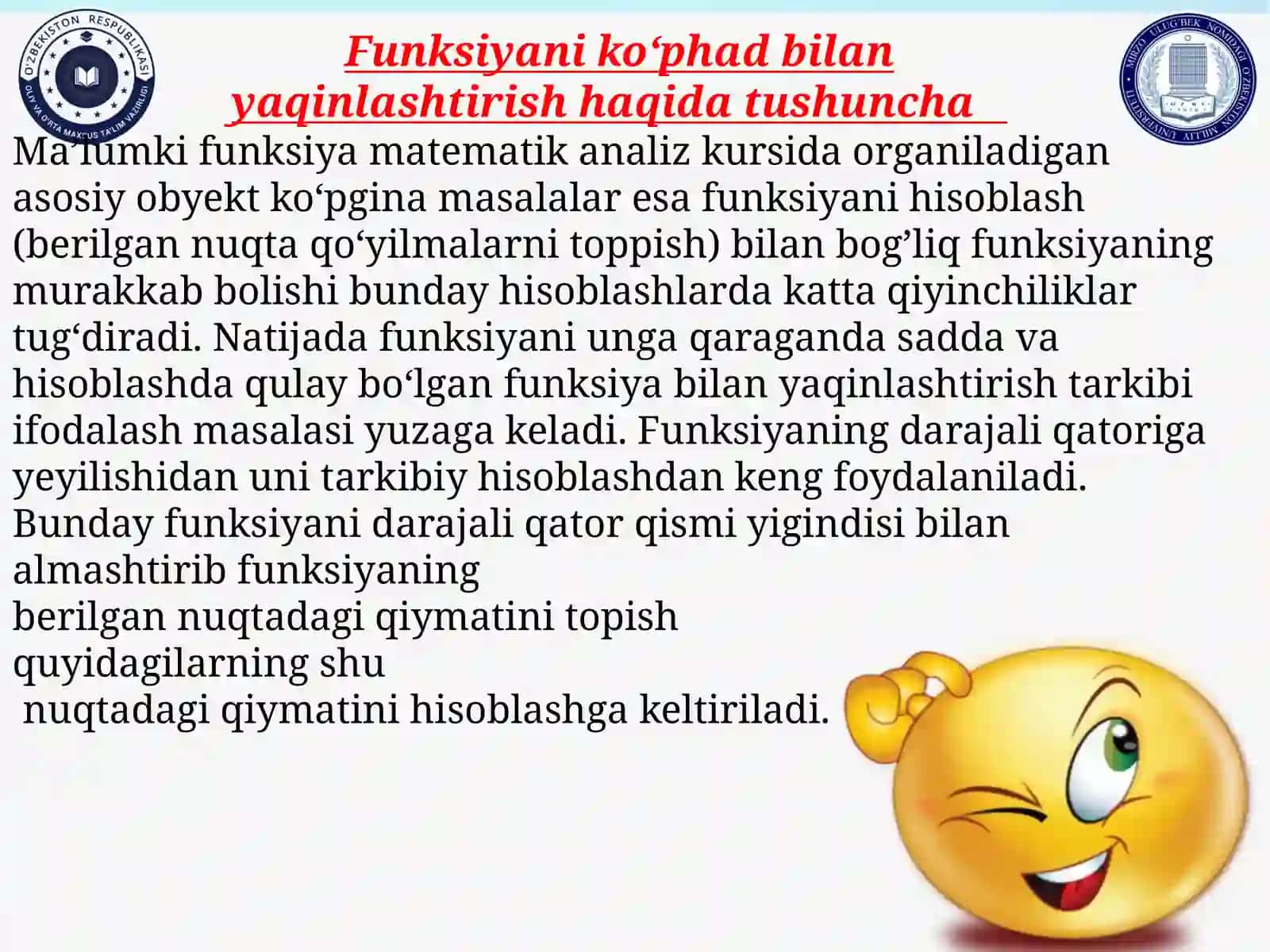 Funksiya Analizi: Funksiyani koʻphad bilan yaqinlashtirish 3