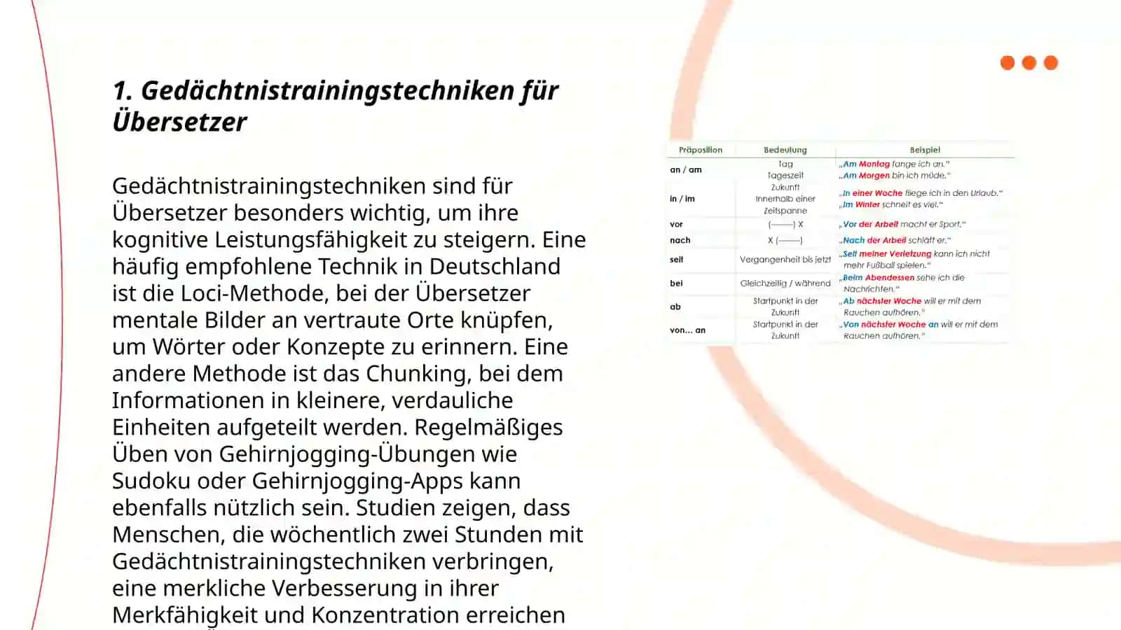 Gedächtnistrainingstechniken für Übersetzer 3