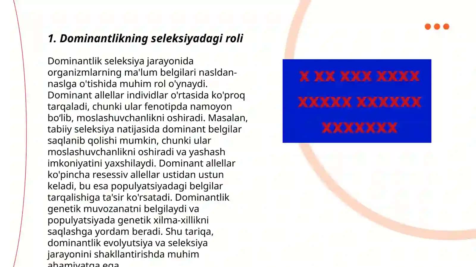Dominantlikning Seleksiyadagi Roli 3