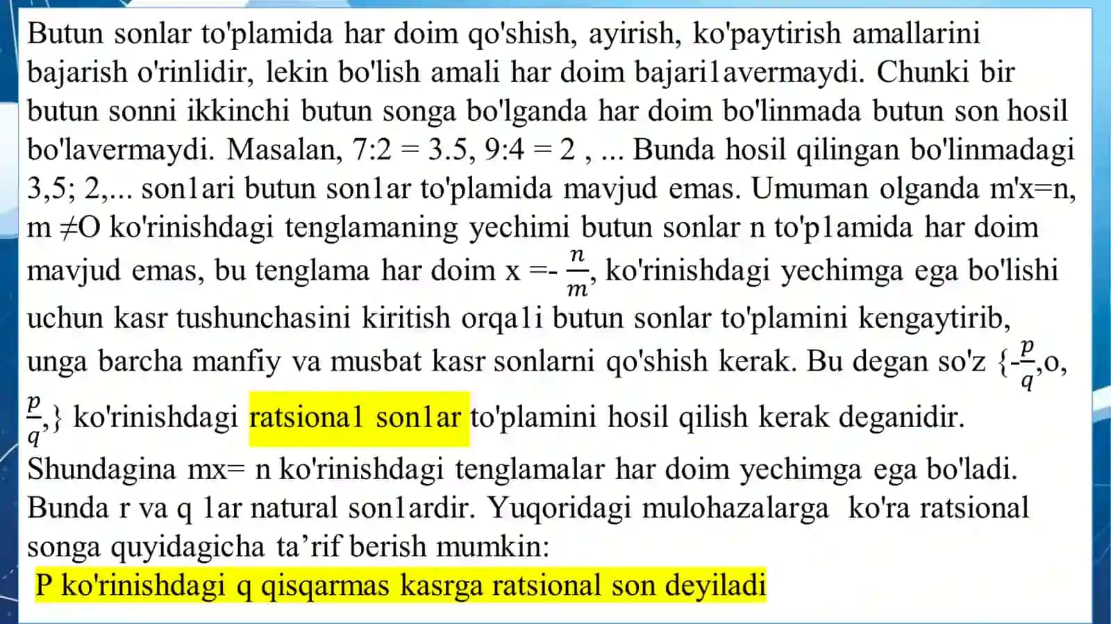 Kasr tushunchasini tanishtirish metodikasi 3