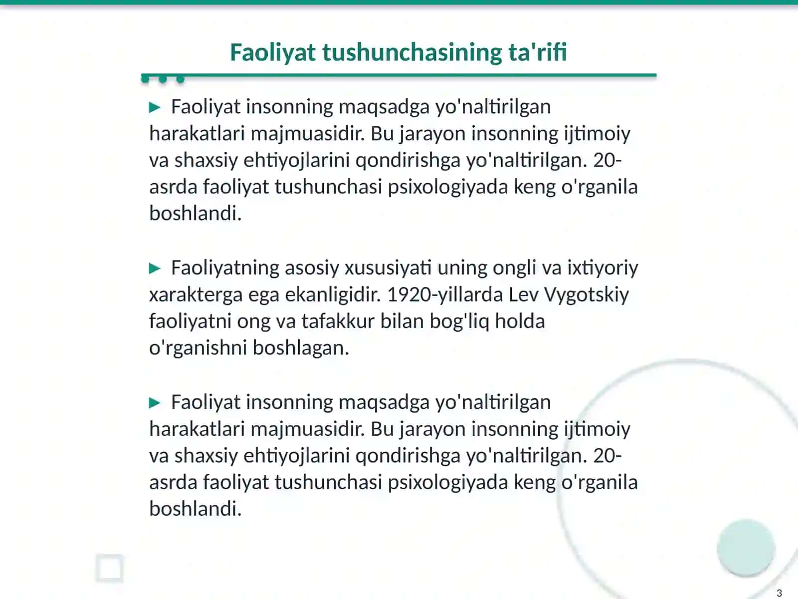 Faoliyat va uning tuzilmasi 3