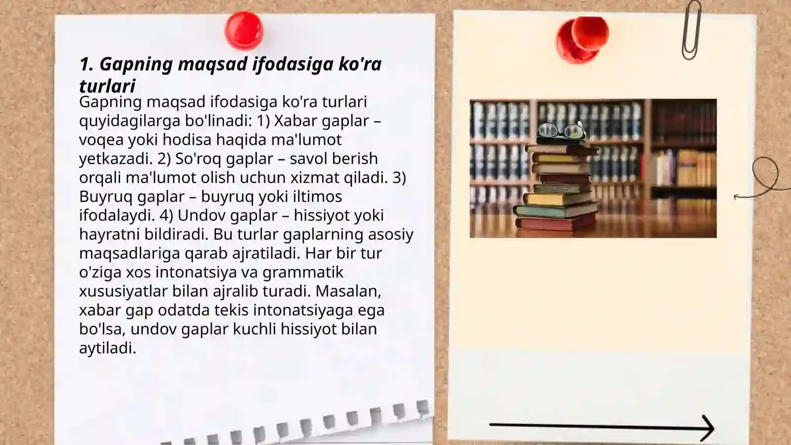 Gap sintaksisi. Gapning ifoda maqsadiga koʻra turlari 3