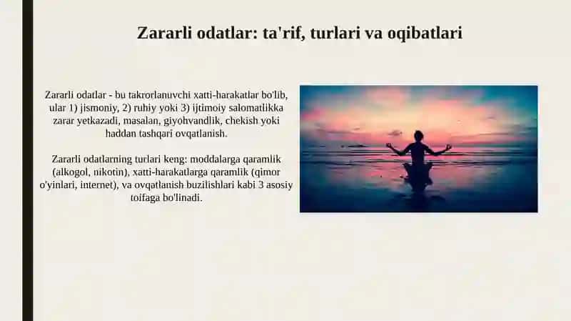 Zararli odatlardan saqlanish va oldini olish usullari 3
