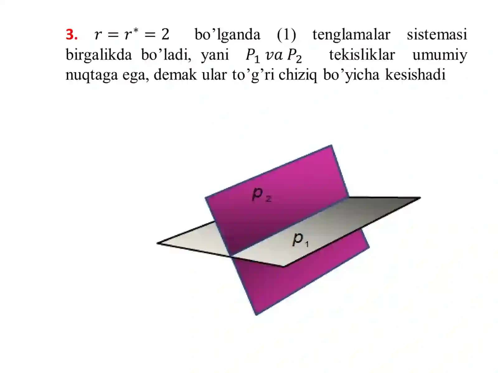 Tekisliklarning o’zarovaziyatlari 3