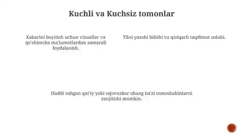 Media makonda axborotni taqdim etish 3