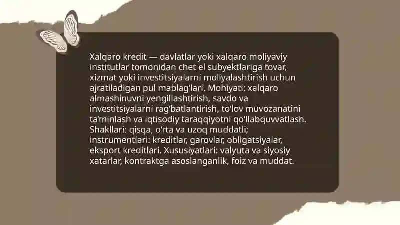 Xalqaro kreditning mohiyati va tamoyillari 3