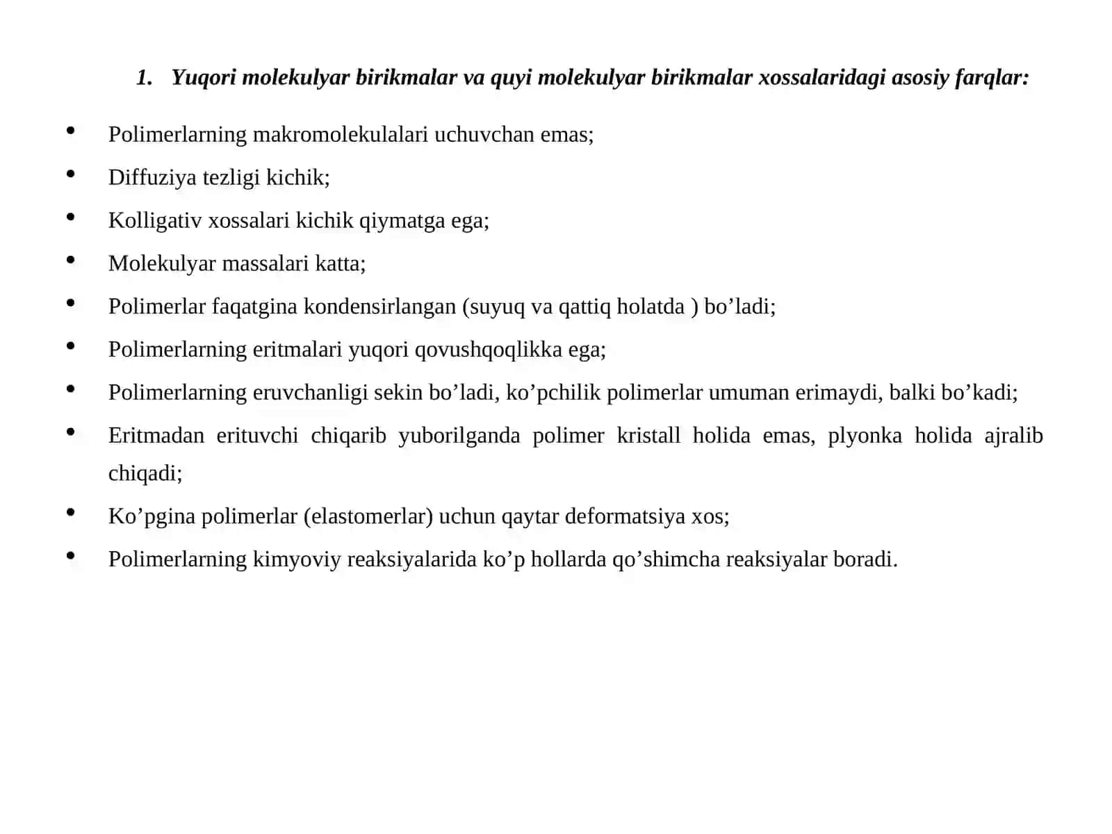 Yuqori molekulyar birikmalar kumyosi 3
