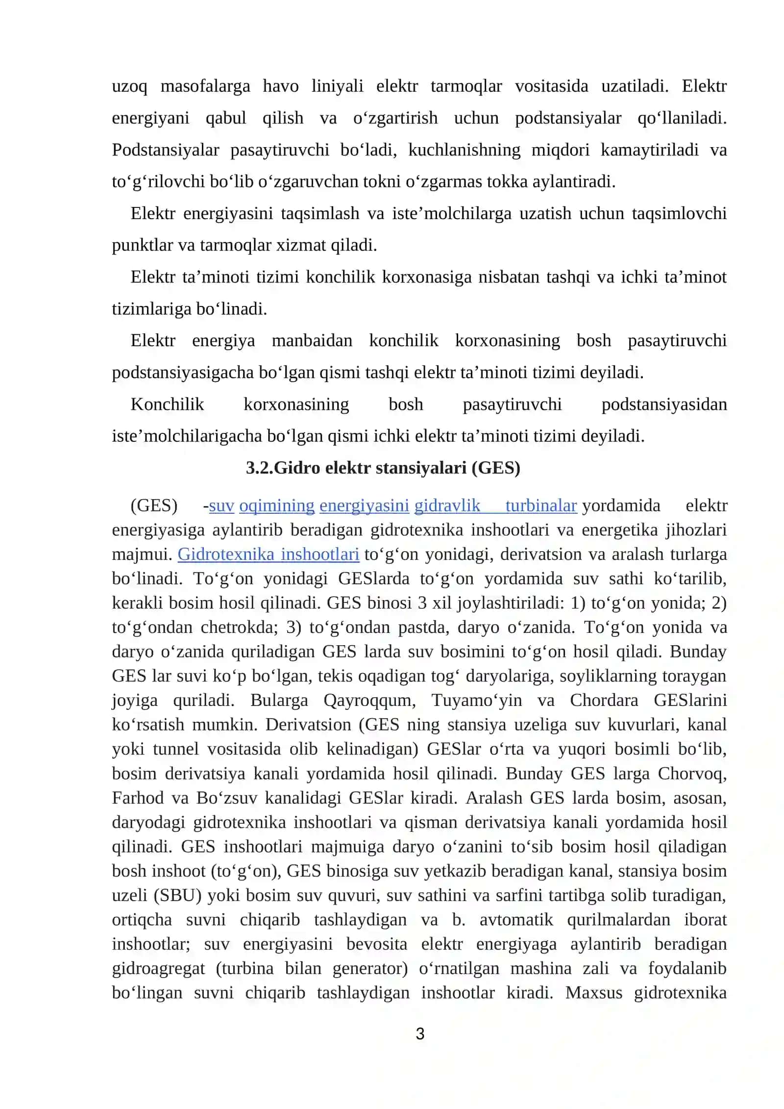Konchilik korxonalari elektr ta’minoti tizimi 3