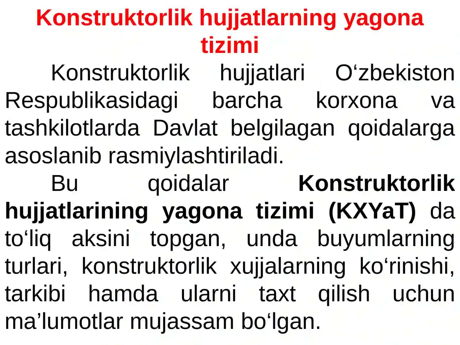 Konstruktorlik hujjatlari.Standartlar 3