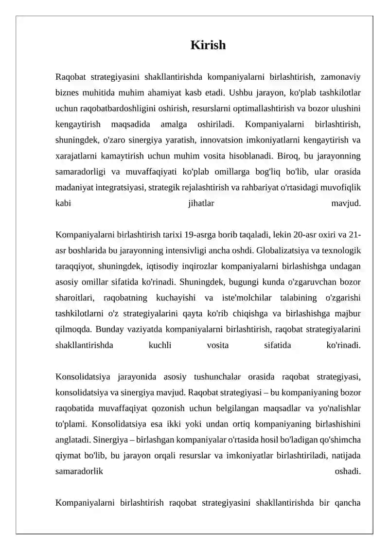 Kompaniyalarni birlashtirishning samaradorligi 3