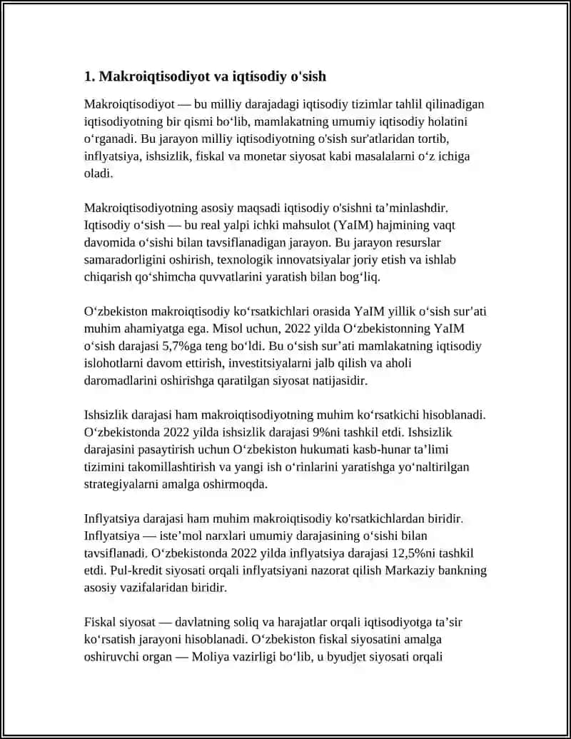 Makroiqtisodiyot va iqtisodiy o'sish 3