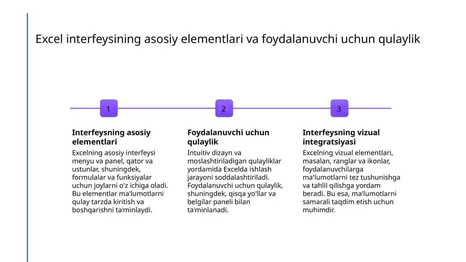 MICROSOFT EXCEL – MA’LUMOTLARNI TASHKIL ETISH VA TAHLIL QILISH 3
