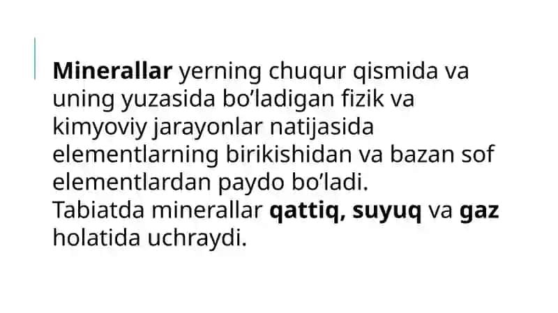 Minerallar haqida umumiy tushuncha 3