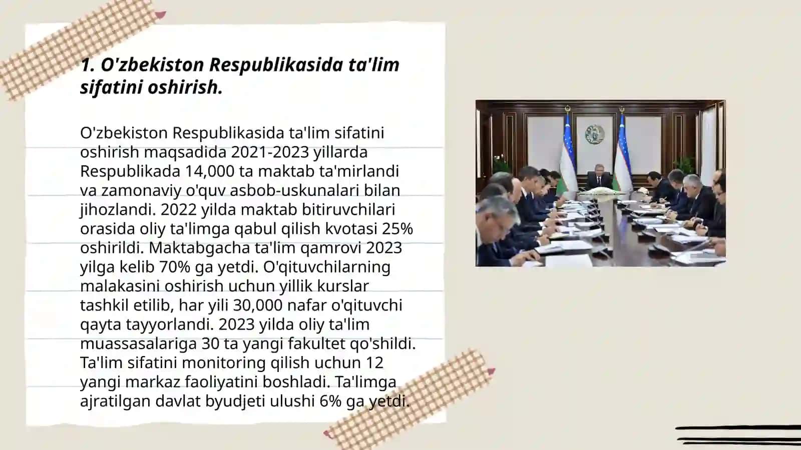O'zbekiston Respublikasida ta'lim sifatini oshirish 3