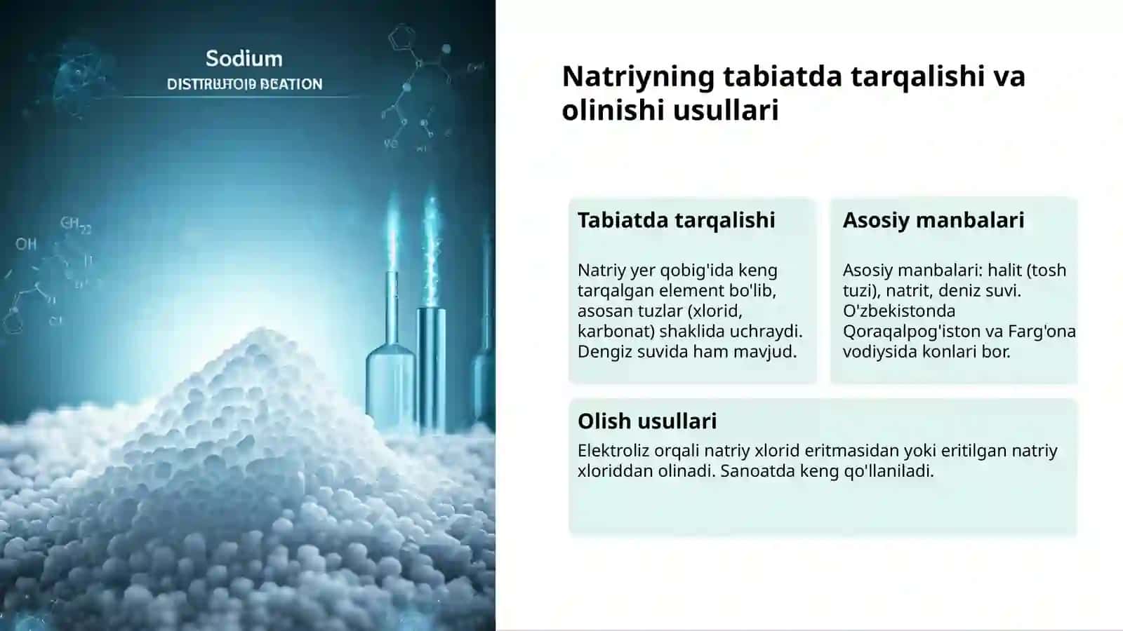 Natriy va kaliy: Xossalari va birikmalari 3