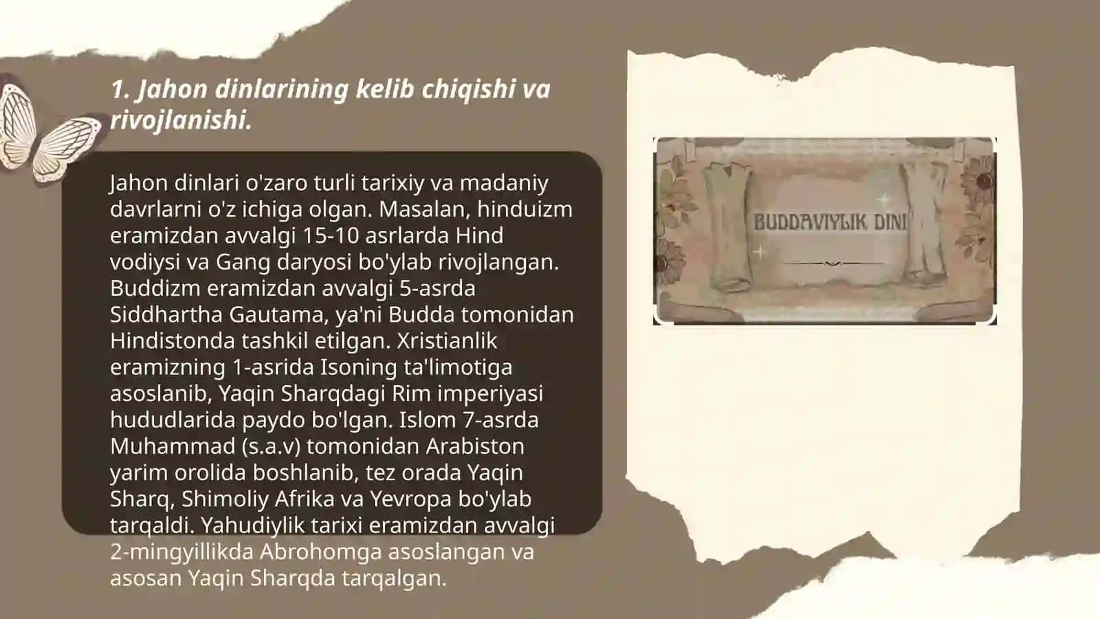 Jahon dinlarining kelib chiqishi va rivojlanishi 3