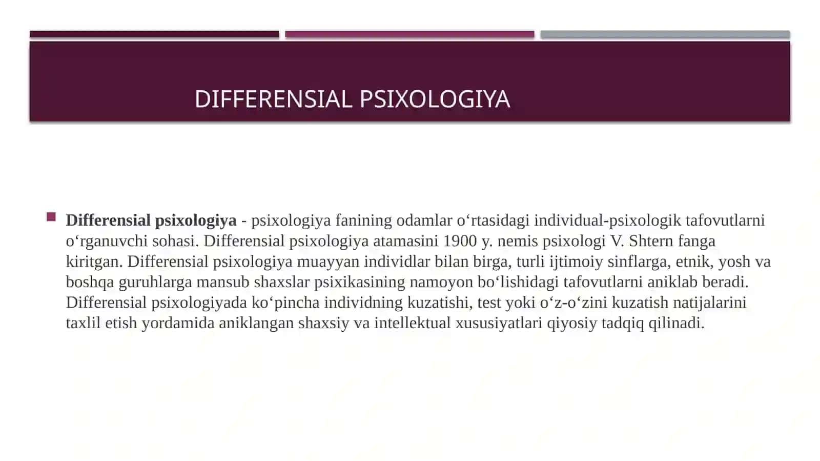 Differensial psixologiya usullari tasnifi 3