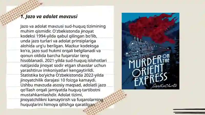 Agata Kristining “Orient Ekspressdagi qotiliik “ asari 3