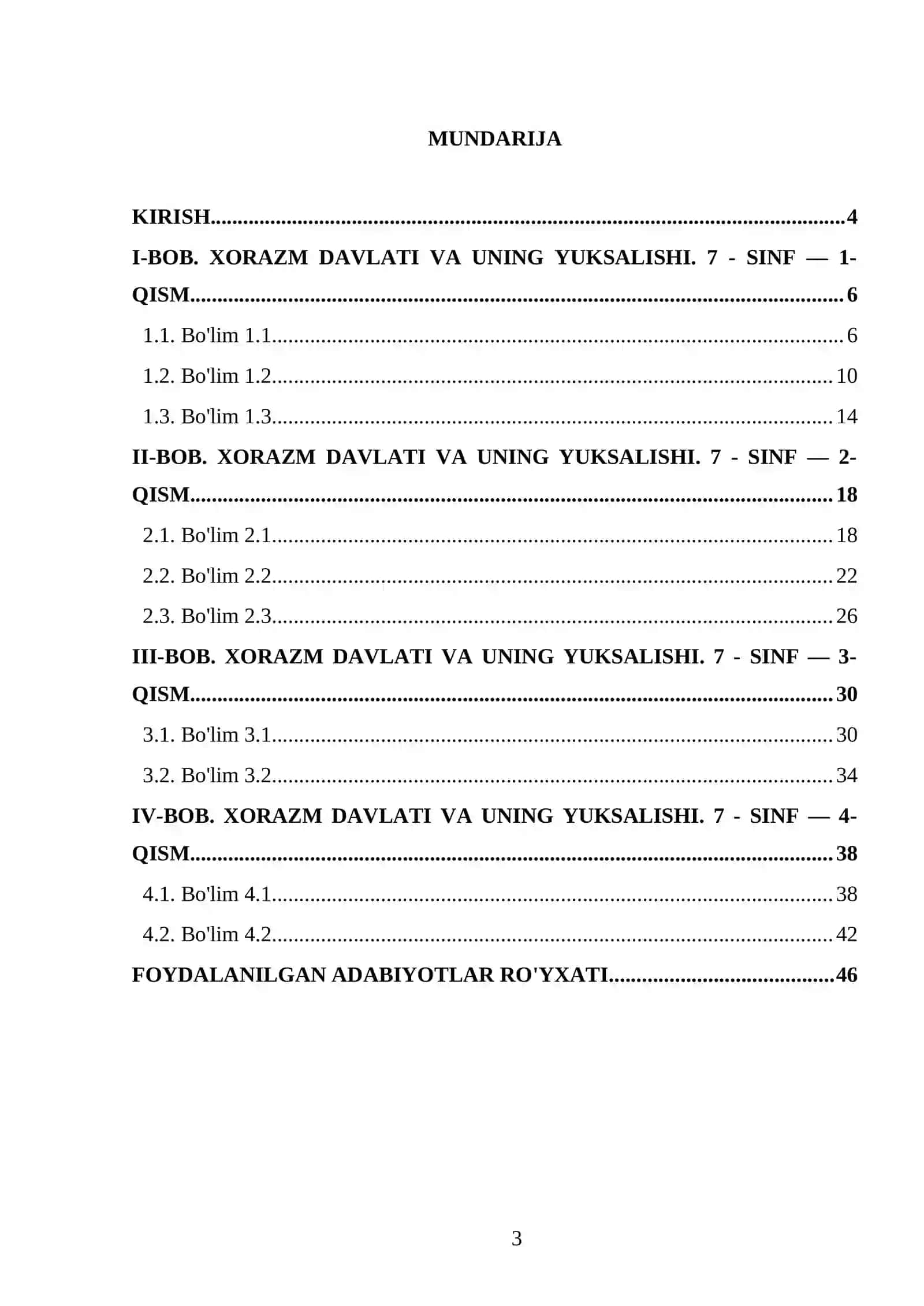 XORAZM DAVLATI VA UNING YUKSALISHI. 7 - SINF 3