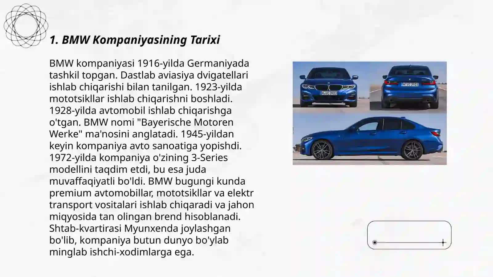 BMW kompanyasining bisnes faoliyati va yuksalishi 3