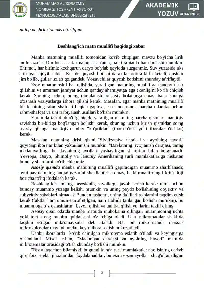 MAVZU - ESSE HAQIDA TUSHUNCHA. ESSE TURLARI 3