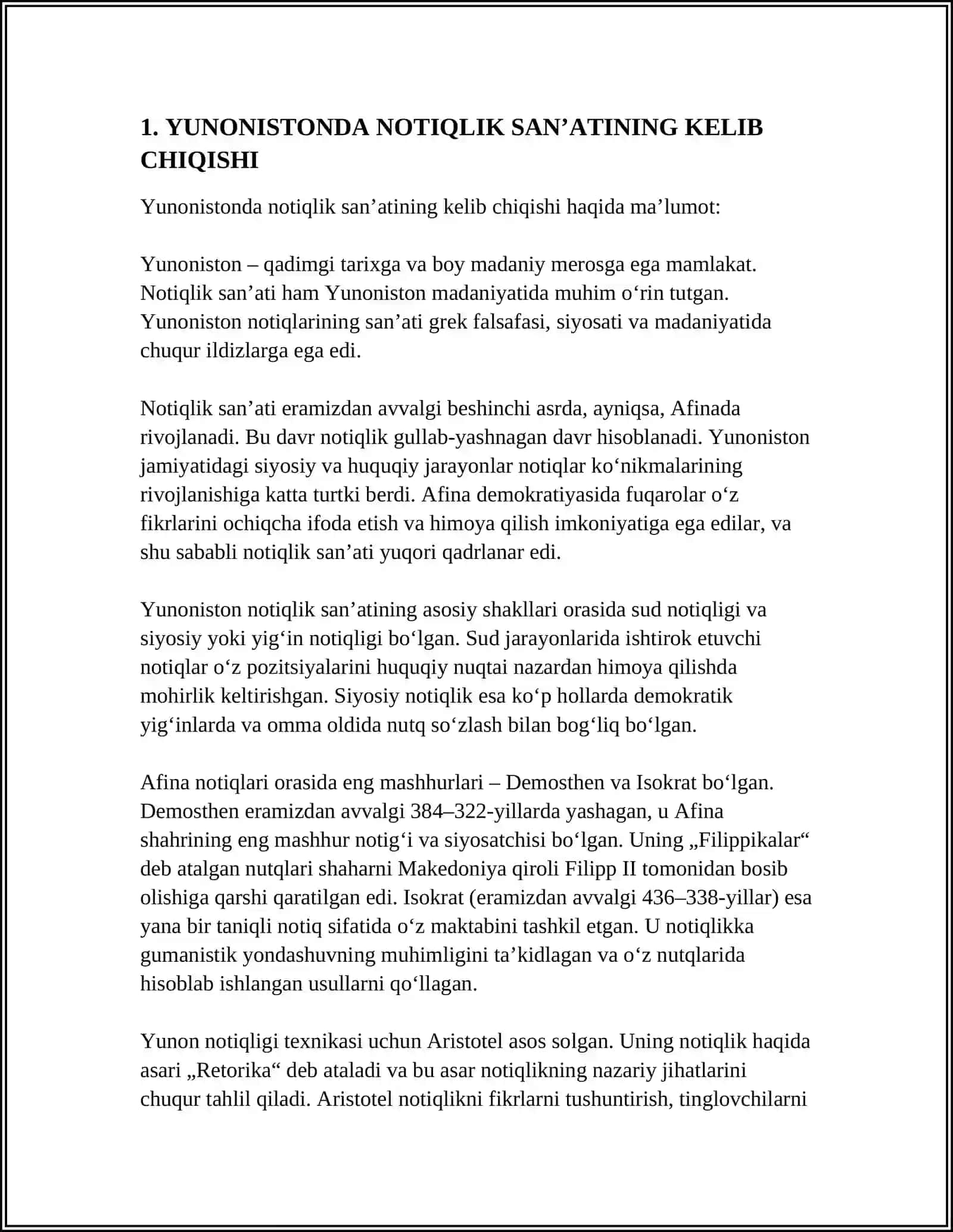 YUNONISTONDA NOTIQLIK SAN’ATINING PAYDO BO‘LISHI 3