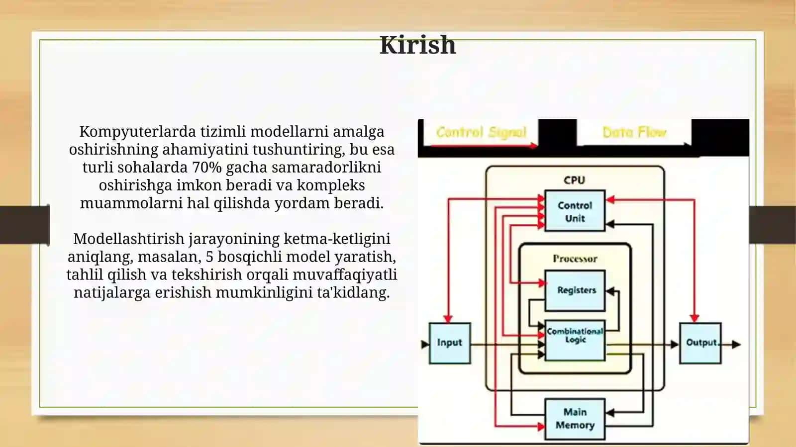 Sistemalar modellarini EHMda amalga oshirish va ularning ketma-ketligini ishlabchiqish 3