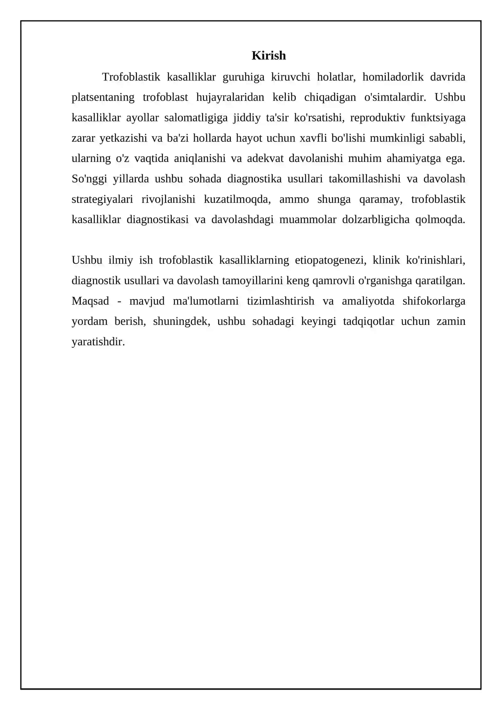 Trofoblastik kasalliklar: Ta'rif, turlari va etiologiyasi 3