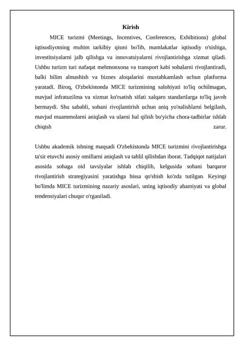 MICE turizimini rivojlantirish omillari 3