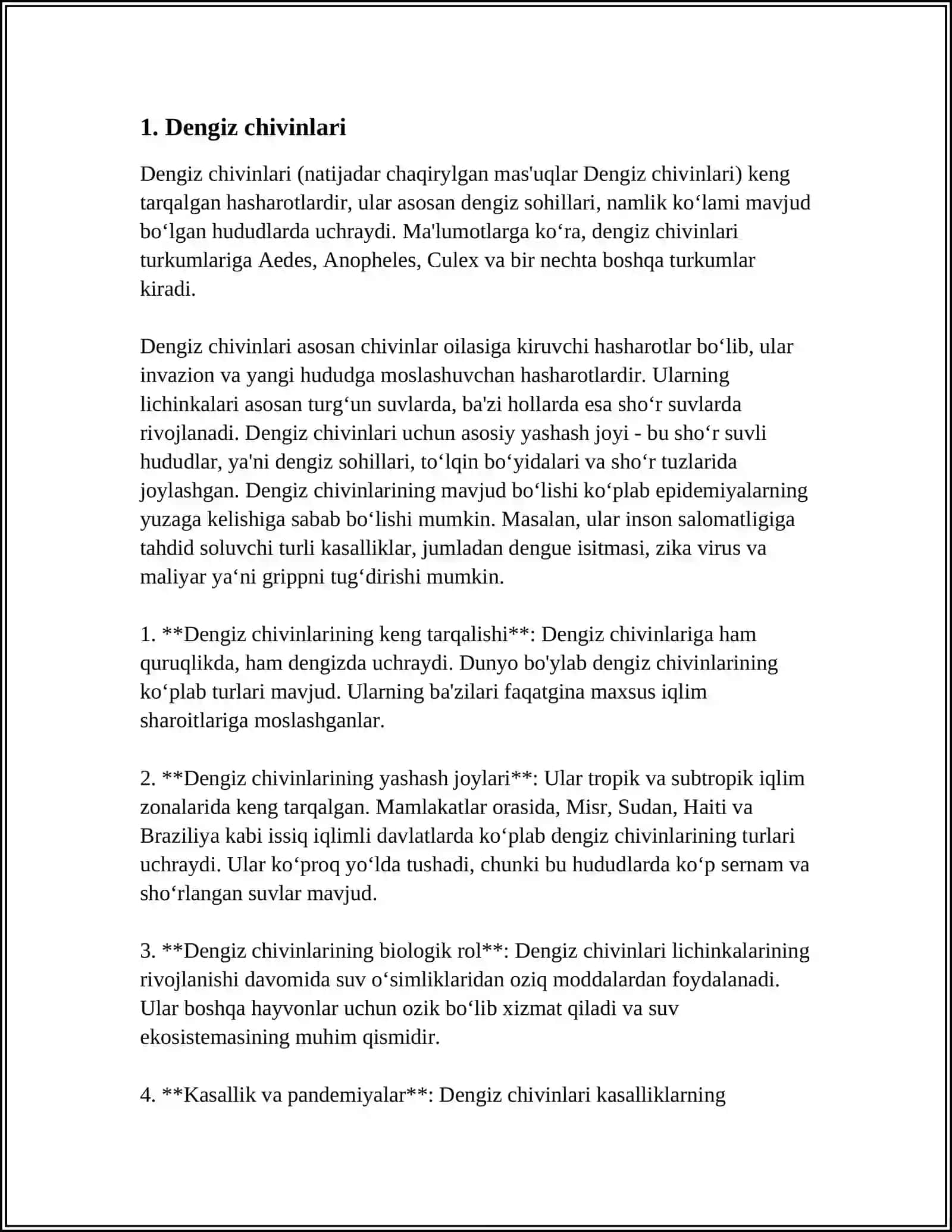 Dengiz chivinlari (natijadar chaqirylgan mas'uqlar Dengiz chivinlari) 3