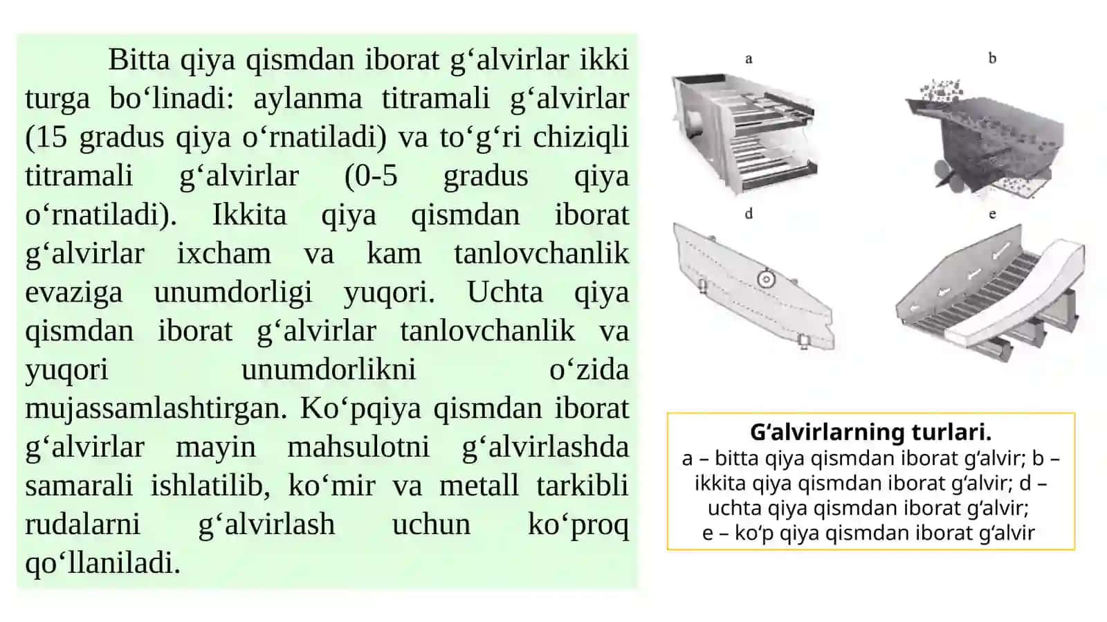 3-MA’RUZA.G‘ALVIRLAR TURLARI VA ISHLASH PRINSIPLARI 3