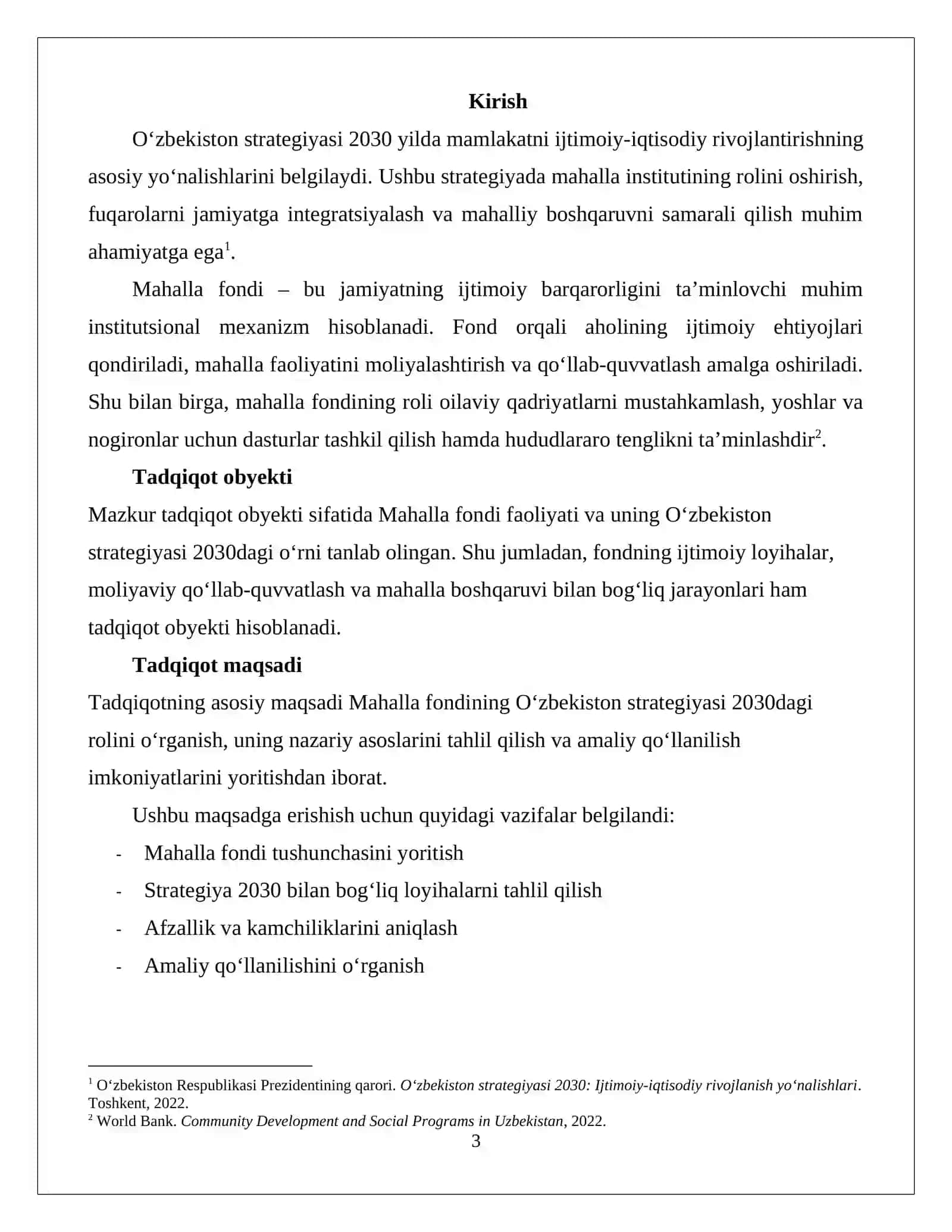 O‘ZBEKISTON STRATEGIYASI 2030: MAHALLA FONDINING O‘RNI 3