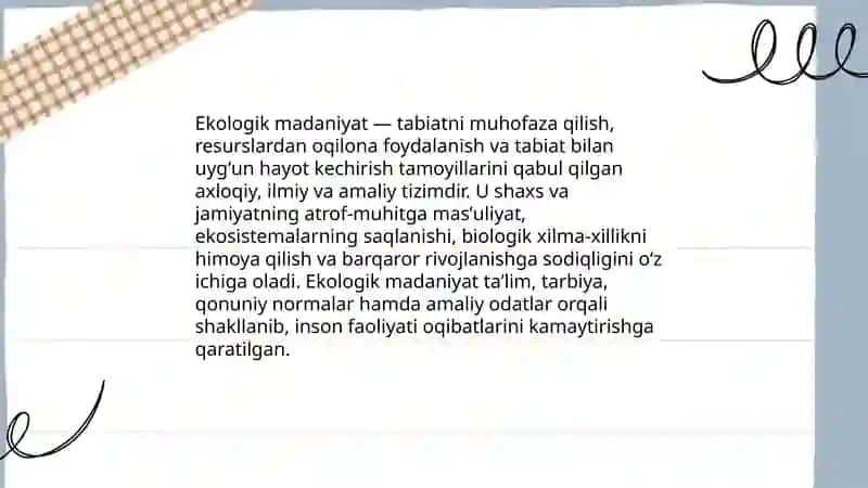 Ekologik madaniyat tushunchasi 3