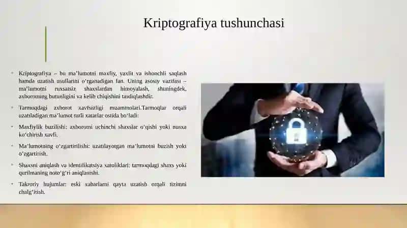 Tarmoqda uzatiluvchi axborotni himoyalashda kriptografiyaning o‘rni. 3