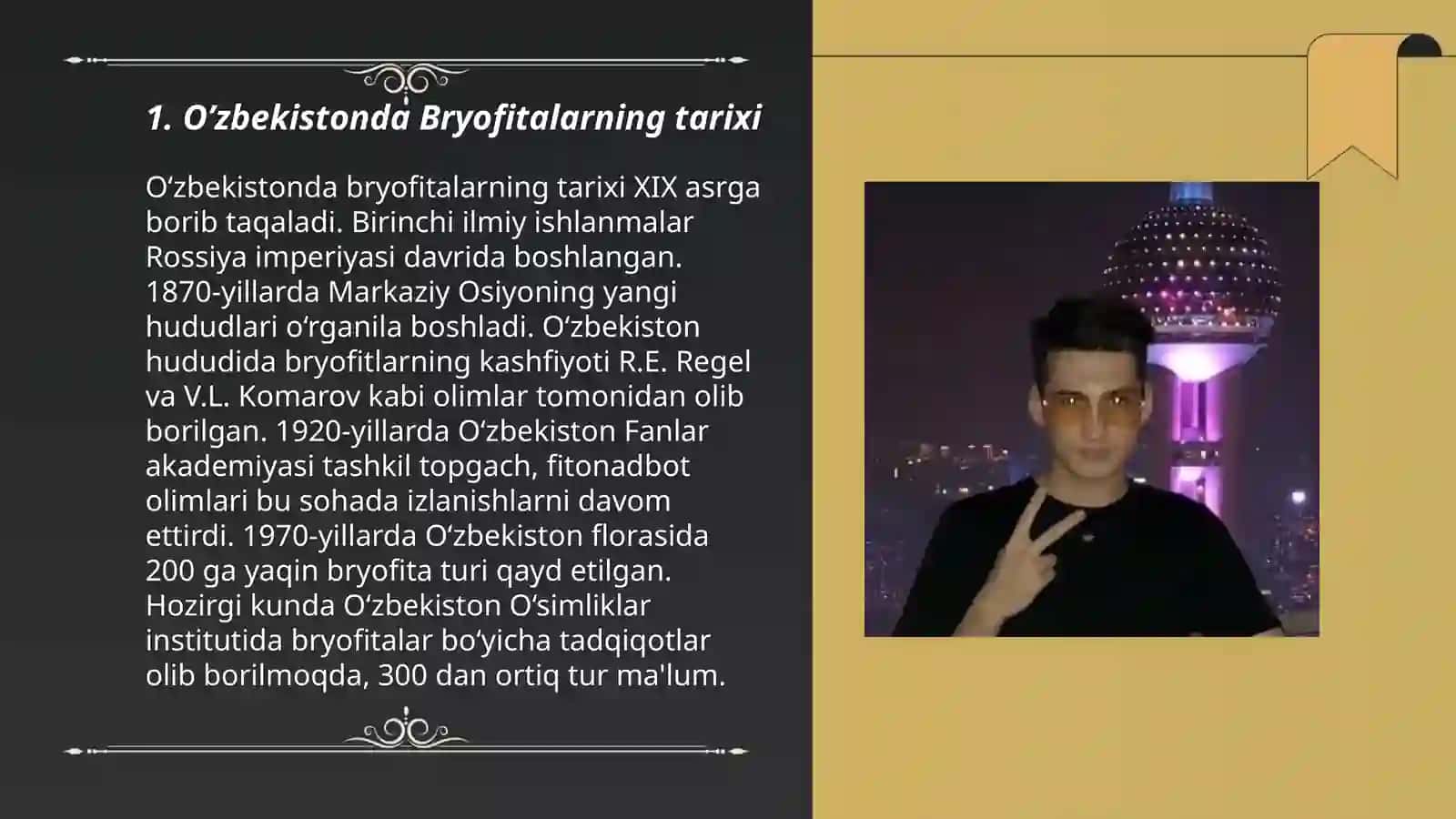 O’zbekistonda yo’sintoifalar bo’limi(Bryophyta)ning o’rganilish holati va hissa qo’shayotgan o’zbek olimlari 3