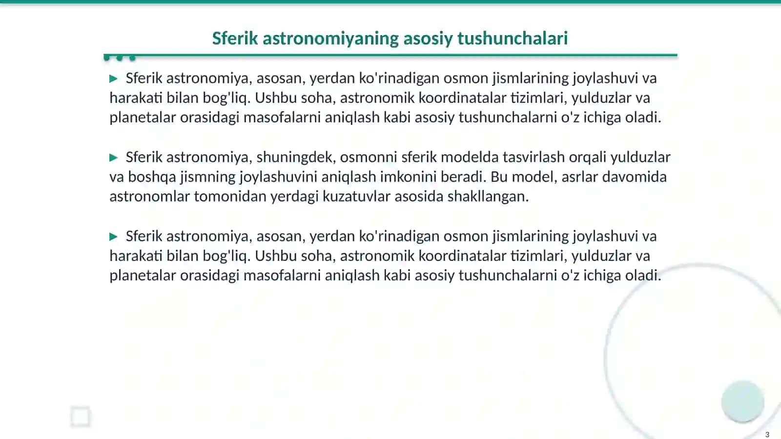 Sferik va amaliy astronomiyadan asboblar va modellar 3