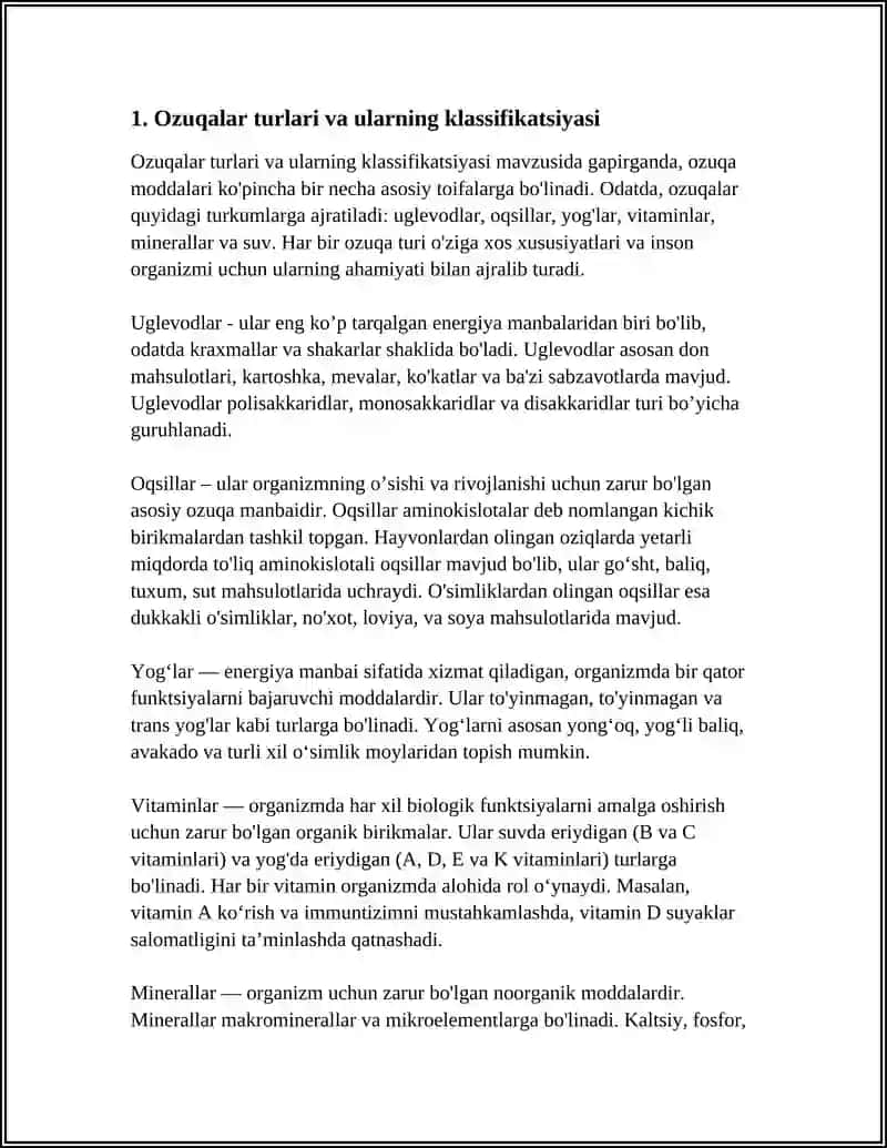 OZUQALAR TURLARI ULARNING SIFATINI VA TOʻYIMLILIGINI BAHOLASH 3